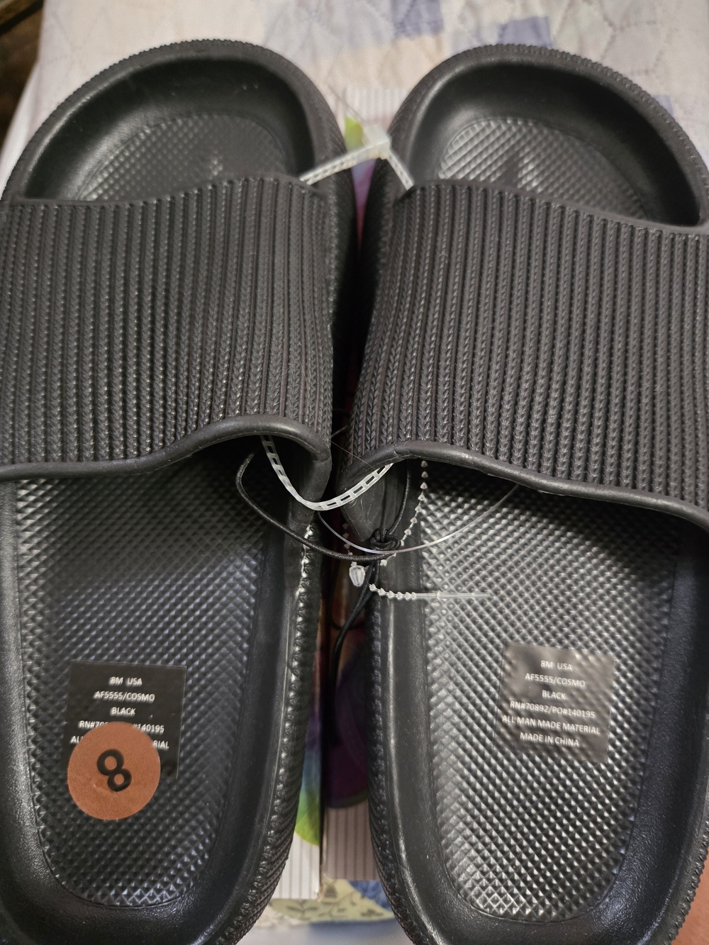 Black Men’s Slide Sandals - Comfortable Slip-On Pool Slides